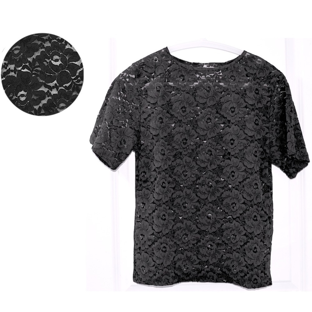 Like New Prob Vintage 90s Black Lace Top